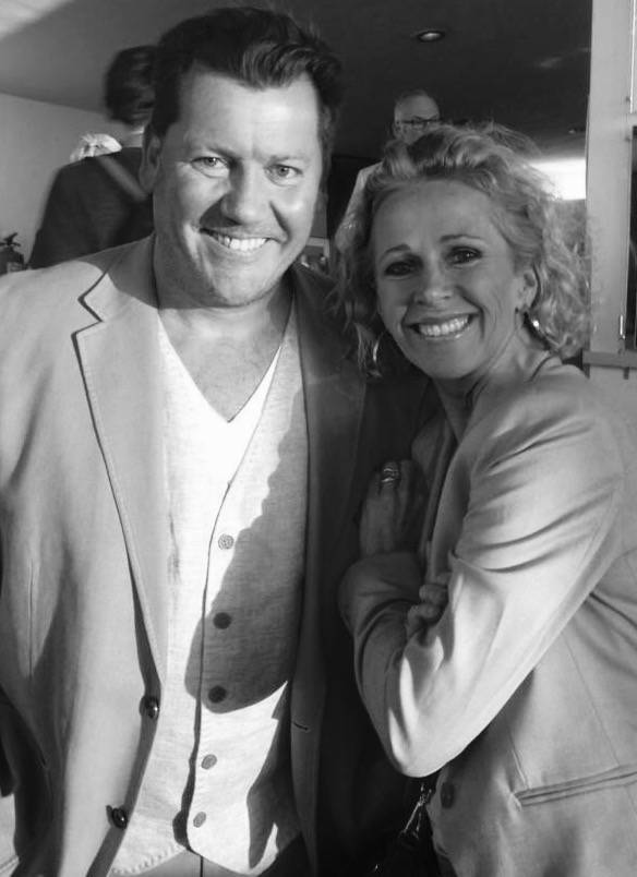 Simon with Lucy Benjamin
