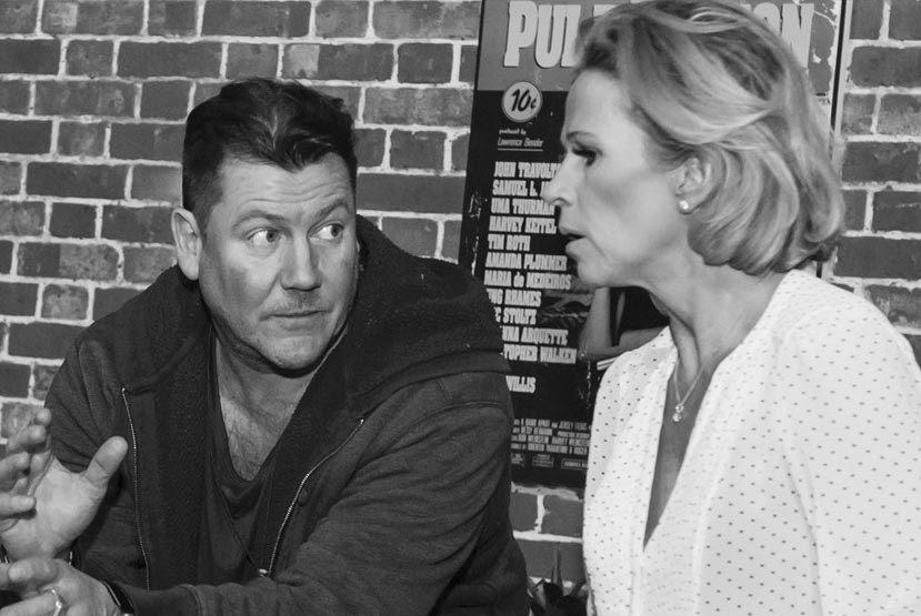 Simon with Lucy Benjamin