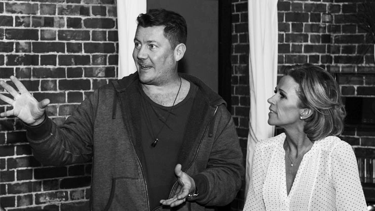 Simon Jessop with actress Lucy Benjamin